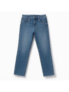 AG Adriano Goldschmied Blue Farrah Skinny Raw Hem Denim Jeans - 30R